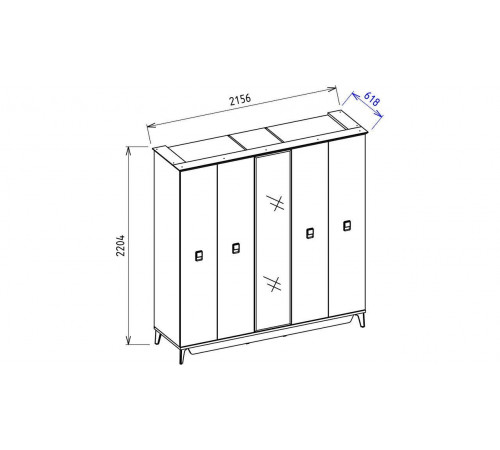Шкаф 5-ти дверный Алвис (ALVIS) ALVIS-33