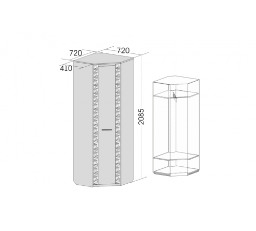 Угловой шкаф гардероб Элана 