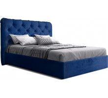 Двуспальная кровать с подъемным механизмом BOGEMIA (синий)