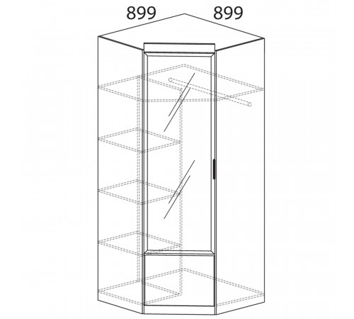 Угловой шкаф для одежды Ронда 309